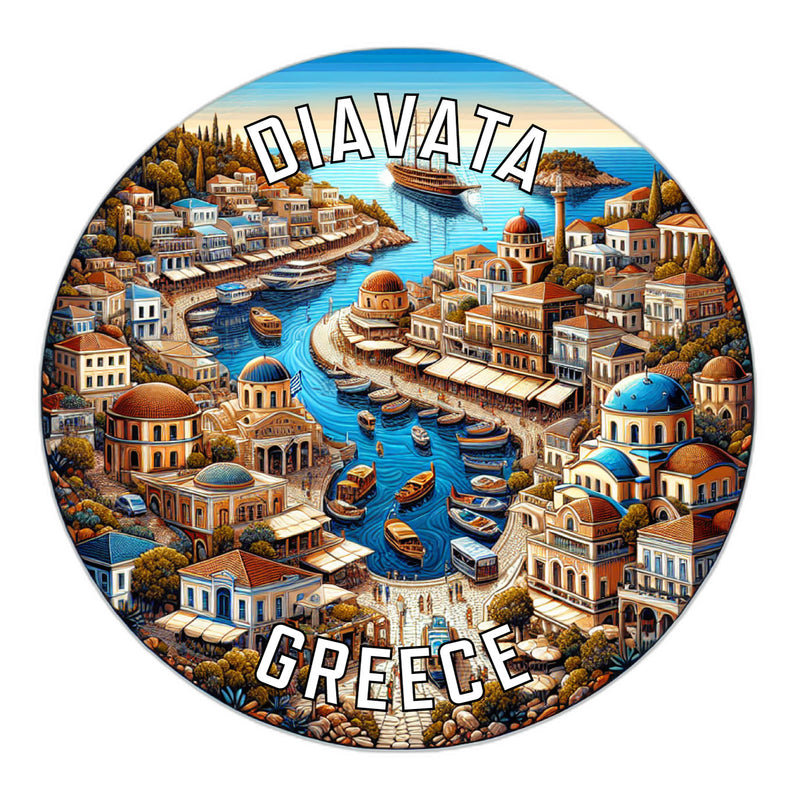 Diavata Greece Souvenir Die Cut Flat Magnet 2-Inch