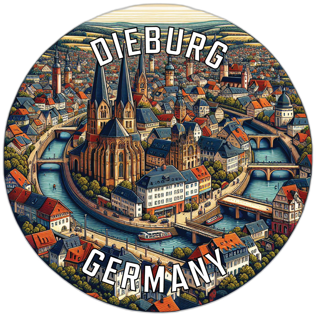 Dieburg Germany Souvenir Die Cut Flat Magnet 2-Inch