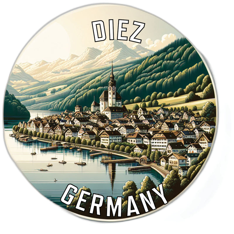 Diez Germany Souvenir Die Cut Flat Magnet 2-Inch