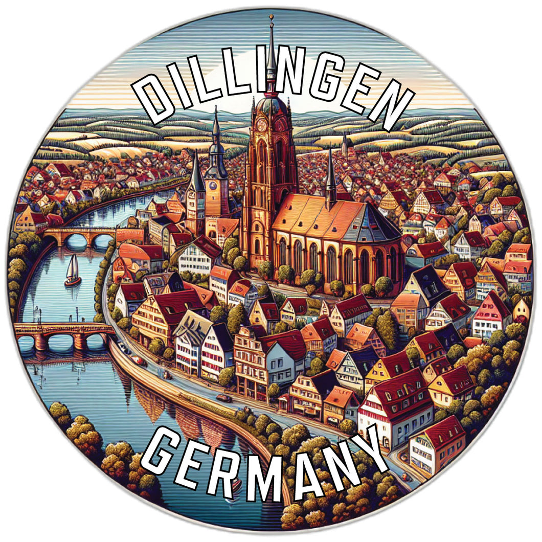 Dillingen Germany Souvenir Die Cut Flat Magnet 6-Inch