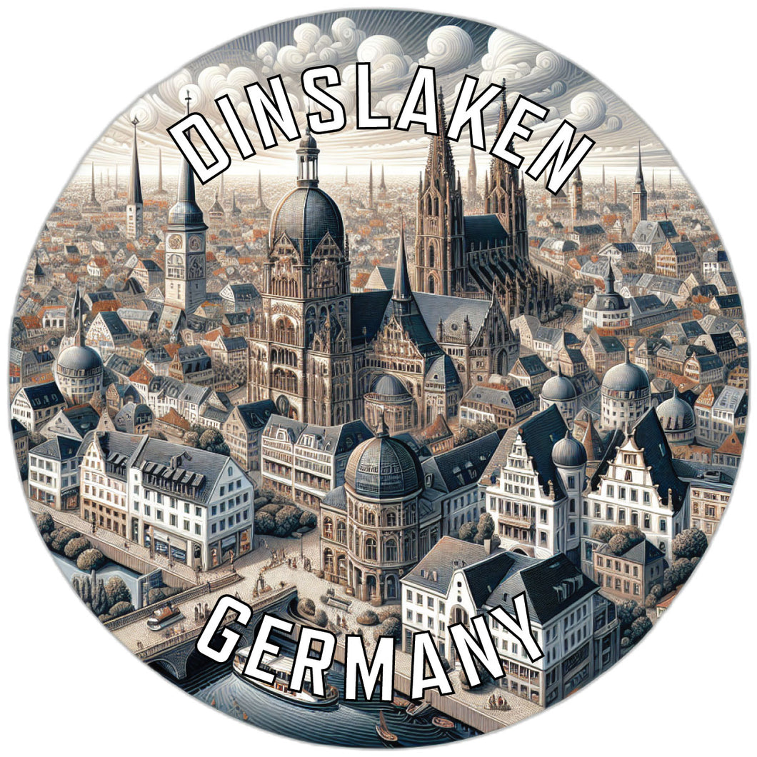 Dinslaken Germany Souvenir Die Cut Flat Magnet 2-Inch