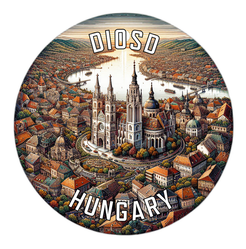 Diosd Hungary Souvenir Die Cut Flat Magnet 6-Inch