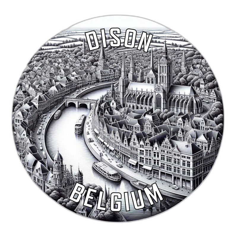 Dison Belgium Souvenir Die Cut Flat Magnet 2-Inch