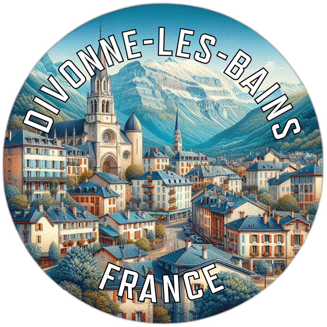 Divonne les Bains France Souvenir Die Cut Flat Magnet 6-Inch