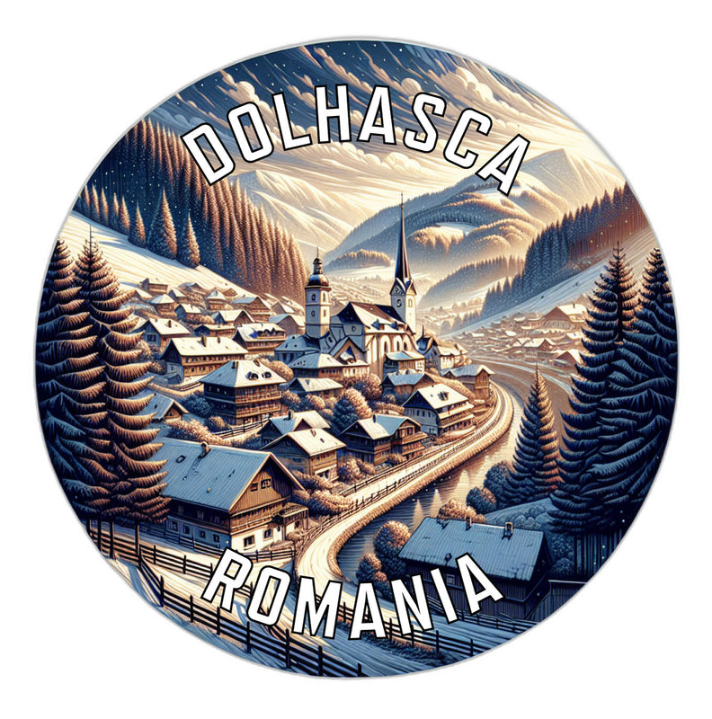 Dolhasca Romania Souvenir Die Cut Flat Magnet 6-Inch