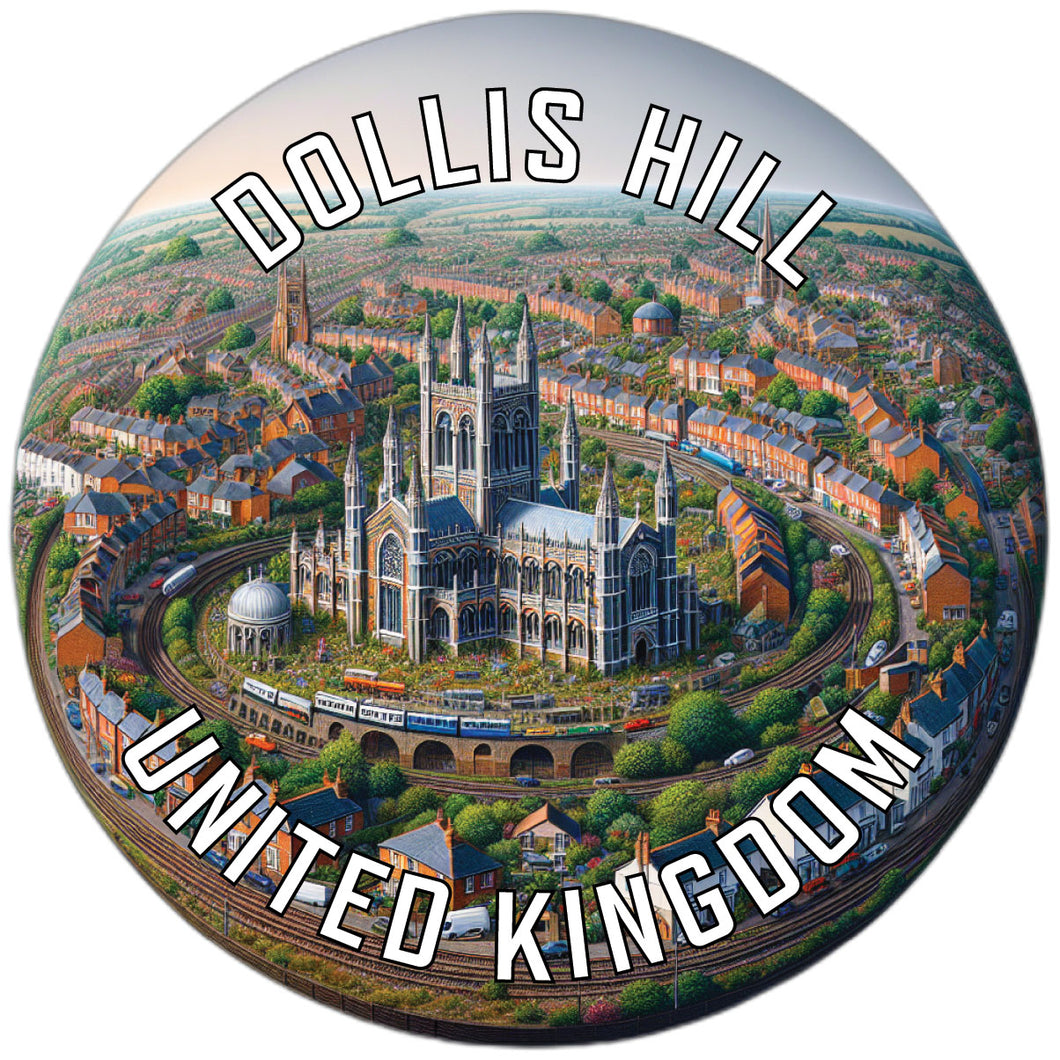 Dollis Hill United Kingdom Souvenir Die Cut Flat Magnet 2-Inch