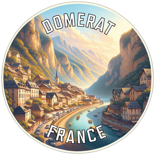 Domerat France Souvenir Die Cut Flat Magnet 2-Inch