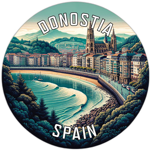 Donostia Spain Souvenir Die Cut Flat Magnet 2-Inch
