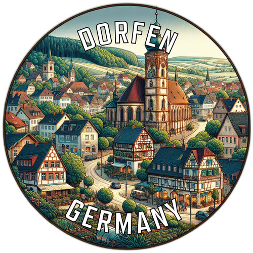 Dorfen Germany Souvenir Die Cut Flat Magnet 2-Inch