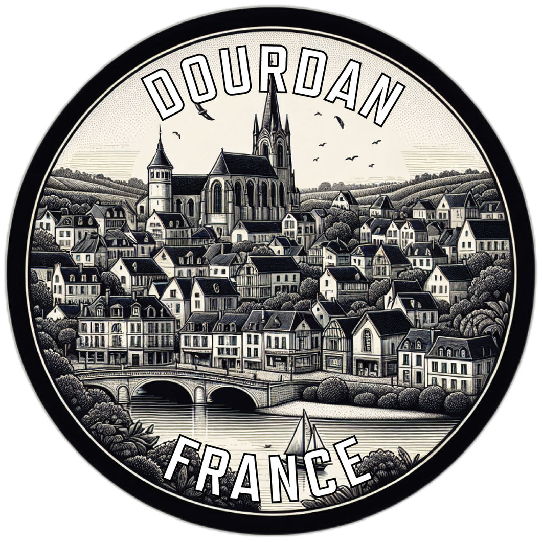 Dourdan France Souvenir Die Cut Flat Magnet 2-Inch