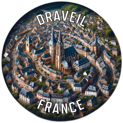 Draveil France Souvenir Die Cut Flat Magnet 2-Inch