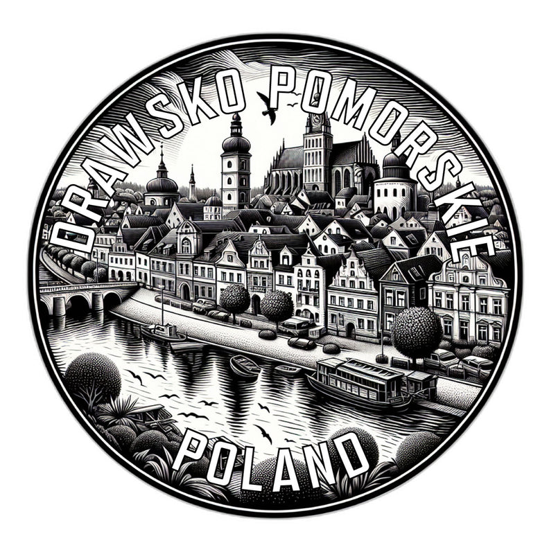 Drawsko Pomorskie Poland Souvenir Die Cut Flat Magnet 6-Inch