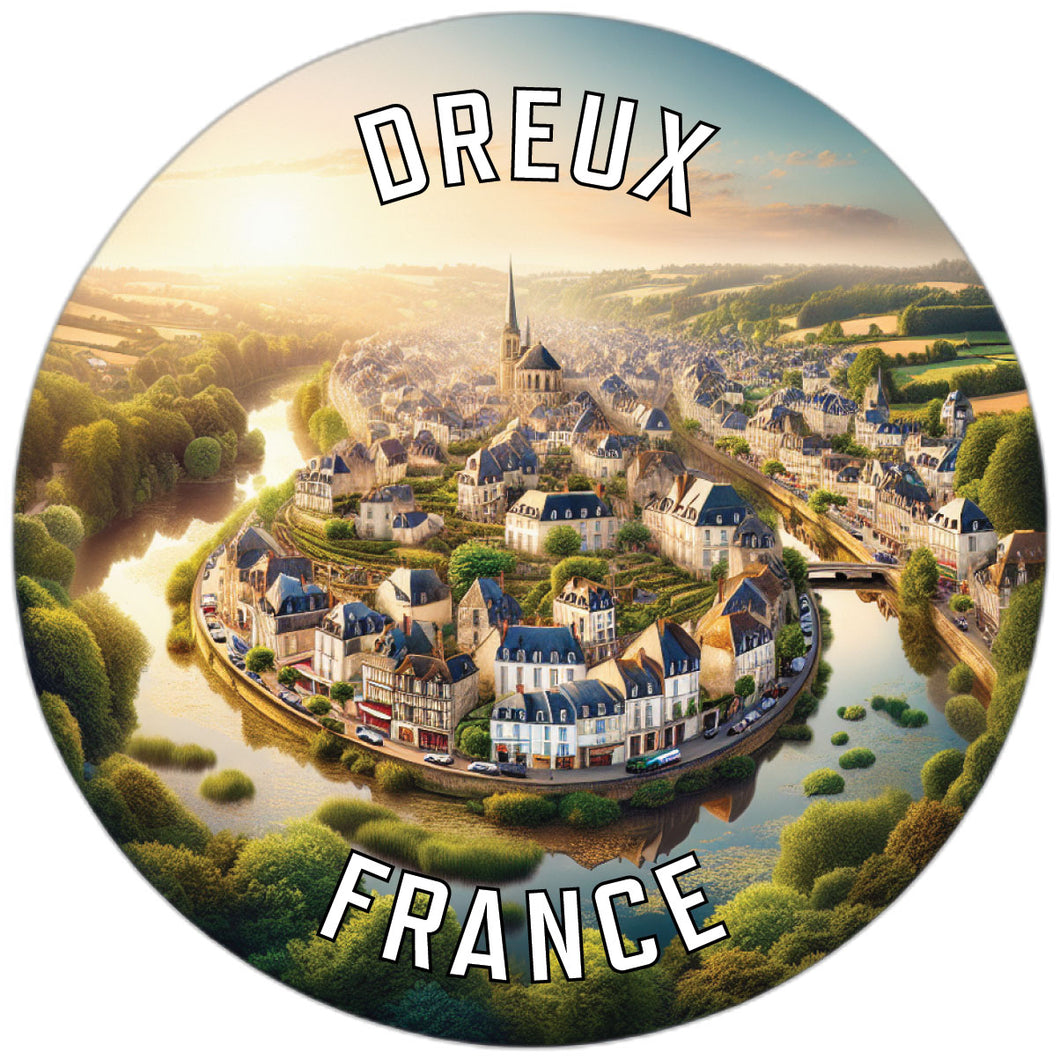 Dreux France Souvenir Die Cut Flat Magnet 6-Inch
