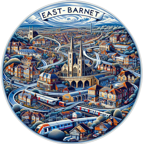 East Barnet United Kingdom Souvenir Die Cut Flat Magnet 2-Inch