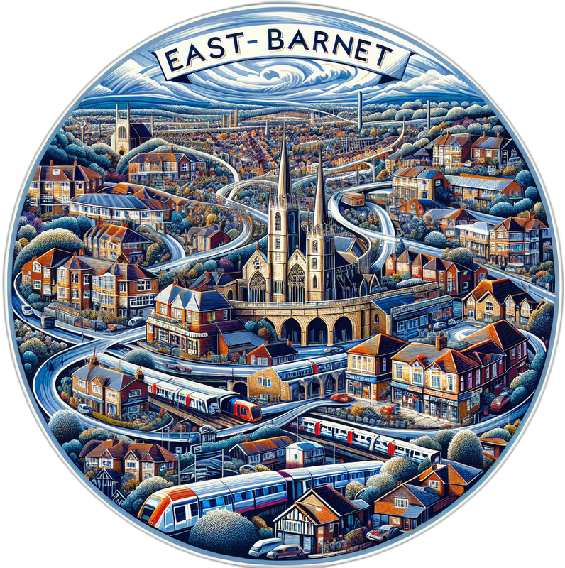 East Barnet United Kingdom Souvenir Die Cut Flat Magnet 2-Inch