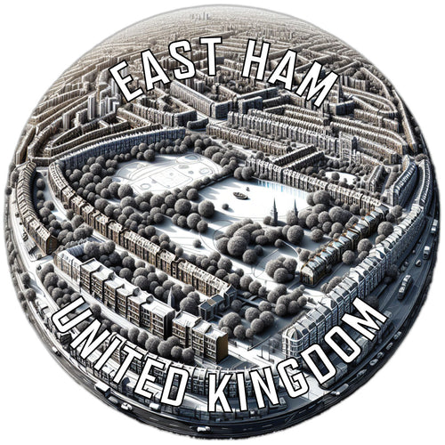 East Ham United Kingdom Souvenir Die Cut Flat Magnet 6-Inch