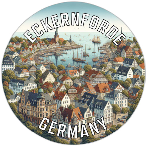 Eckernforde Germany Souvenir Die Cut Flat Magnet 2-Inch