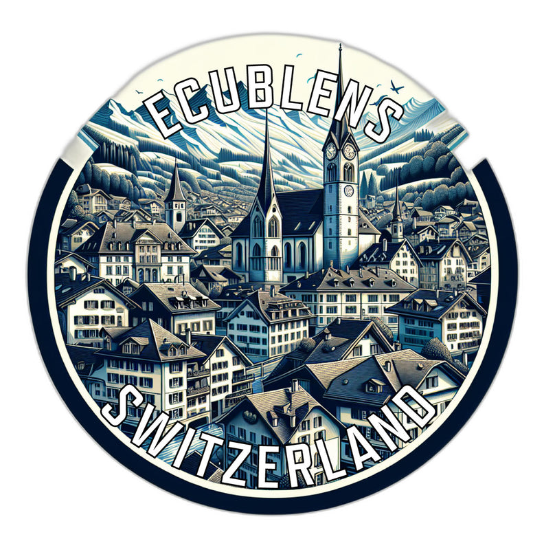 Ecublens Switzerland Souvenir Die Cut Flat Magnet 2-Inch