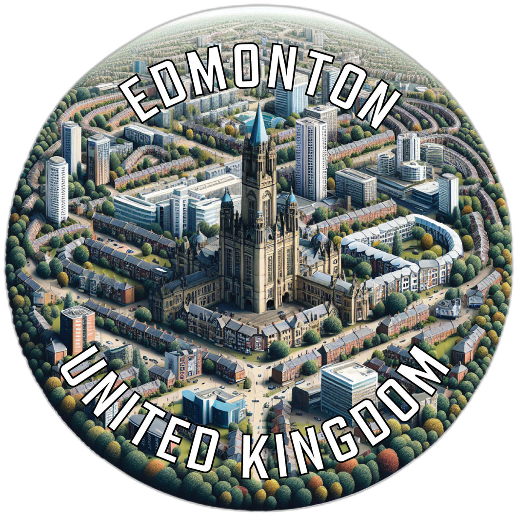 Edmonton United Kingdom Souvenir Die Cut Flat Magnet 2-Inch
