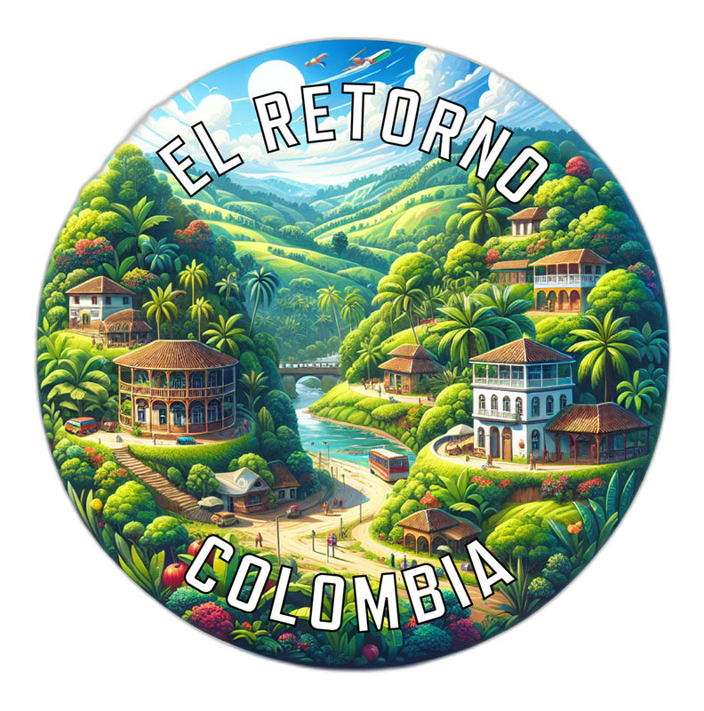 El Retorno Colombia Souvenir Die Cut Flat Magnet 6-Inch