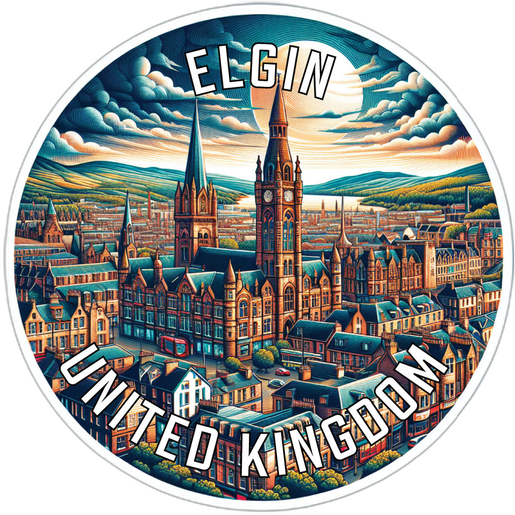 Elgin United Kingdom Souvenir Die Cut Flat Magnet 6-Inch