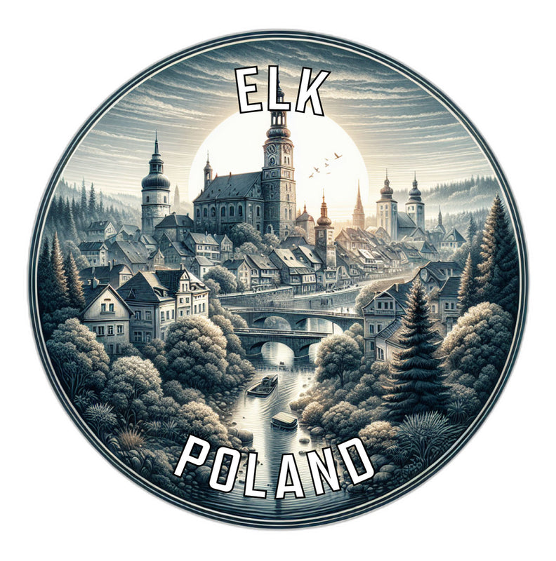 Elk Poland Souvenir Die Cut Flat Magnet 2-Inch