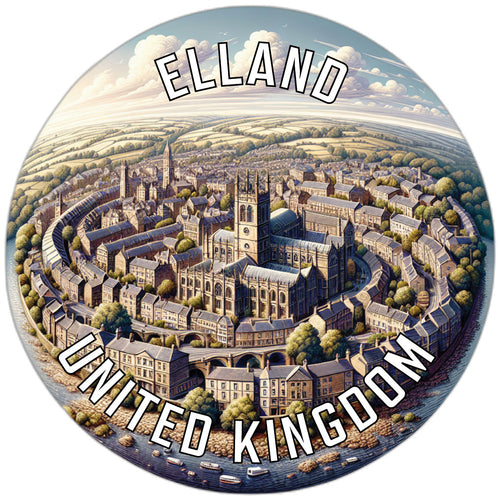 Elland United Kingdom Souvenir Die Cut Flat Magnet 4-Inch