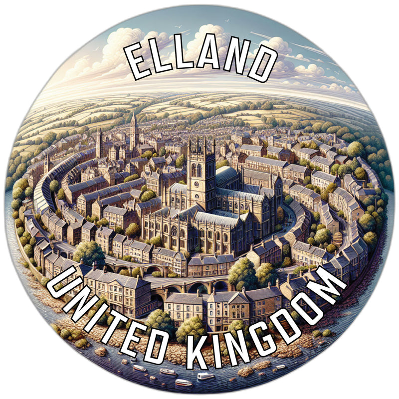 Elland United Kingdom Souvenir Die Cut Flat Magnet 4-Inch