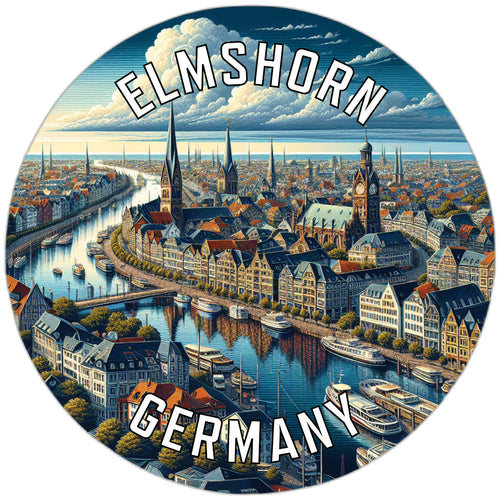 Elmshorn Germany Souvenir Die Cut Flat Magnet 6-Inch