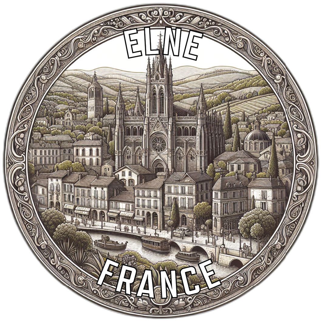 Elne France Souvenir Die Cut Flat Magnet 2-Inch