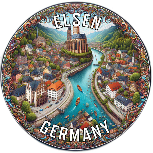 Elsen Germany Souvenir Die Cut Flat Magnet 3-Inch
