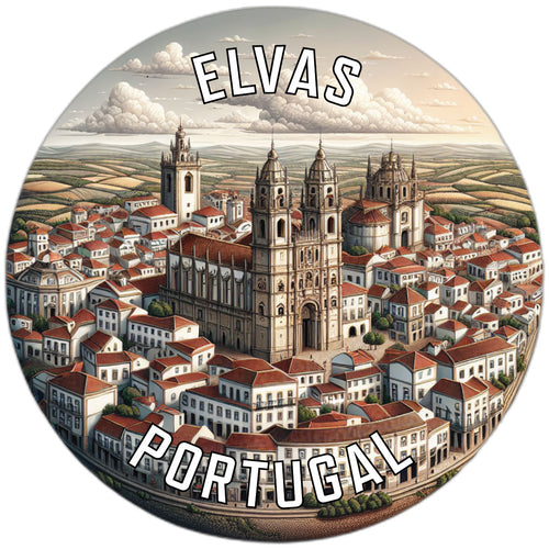 Elvas Portugal Souvenir Die Cut Flat Magnet 6-Inch