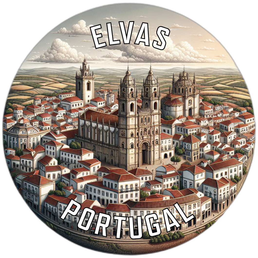 Elvas Portugal Souvenir Die Cut Flat Magnet 6-Inch