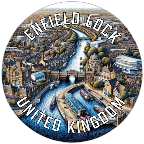 Enfield Lock United Kingdom Souvenir Die Cut Flat Magnet 6-Inch
