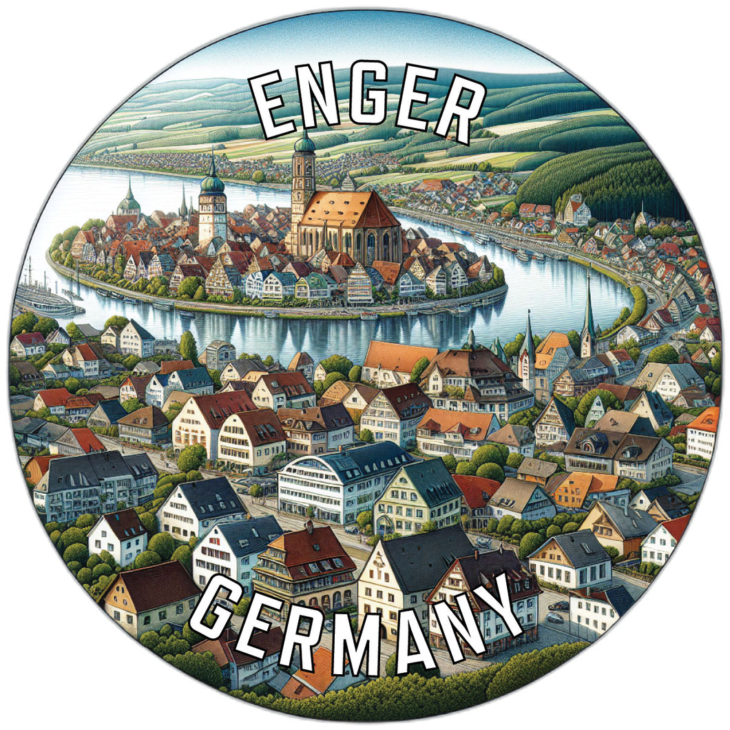 Enger Germany Souvenir Die Cut Flat Magnet 2-Inch