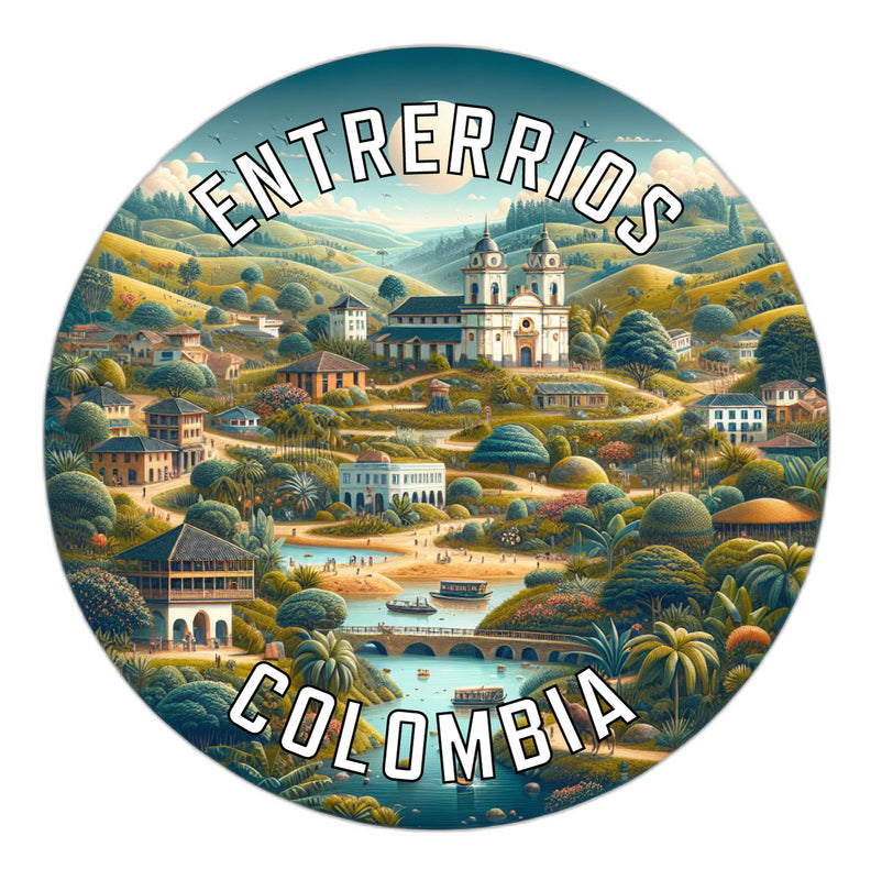 Entrerrios Colombia Souvenir Die Cut Flat Magnet 6-Inch