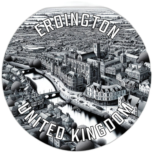 Erdington United Kingdom Souvenir Die Cut Flat Magnet 6-Inch