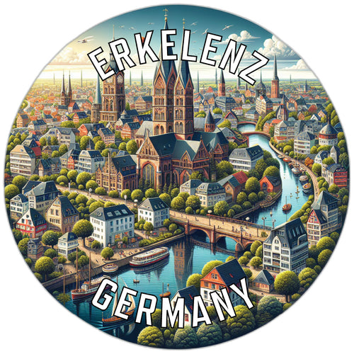 Erkelenz Germany Souvenir Die Cut Flat Magnet 6-Inch
