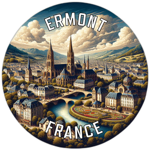 Ermont France Souvenir Die Cut Flat Magnet 2-Inch