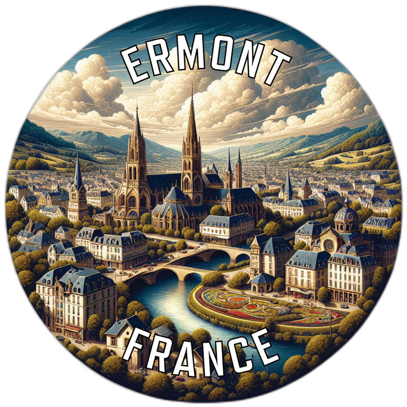 Ermont France Souvenir Die Cut Flat Magnet 2-Inch