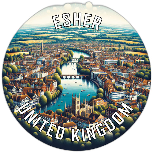 Esher United Kingdom Souvenir Die Cut Flat Magnet 6-Inch