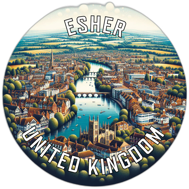 Esher United Kingdom Souvenir Die Cut Flat Magnet 6-Inch