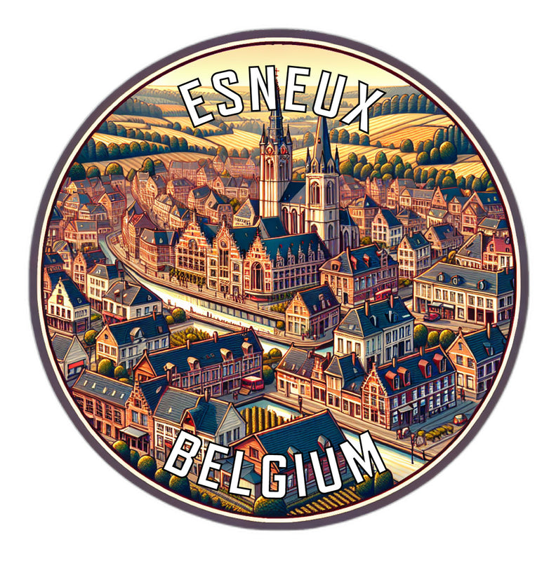 Esneux Belgium Souvenir Die Cut Flat Magnet 2-Inch