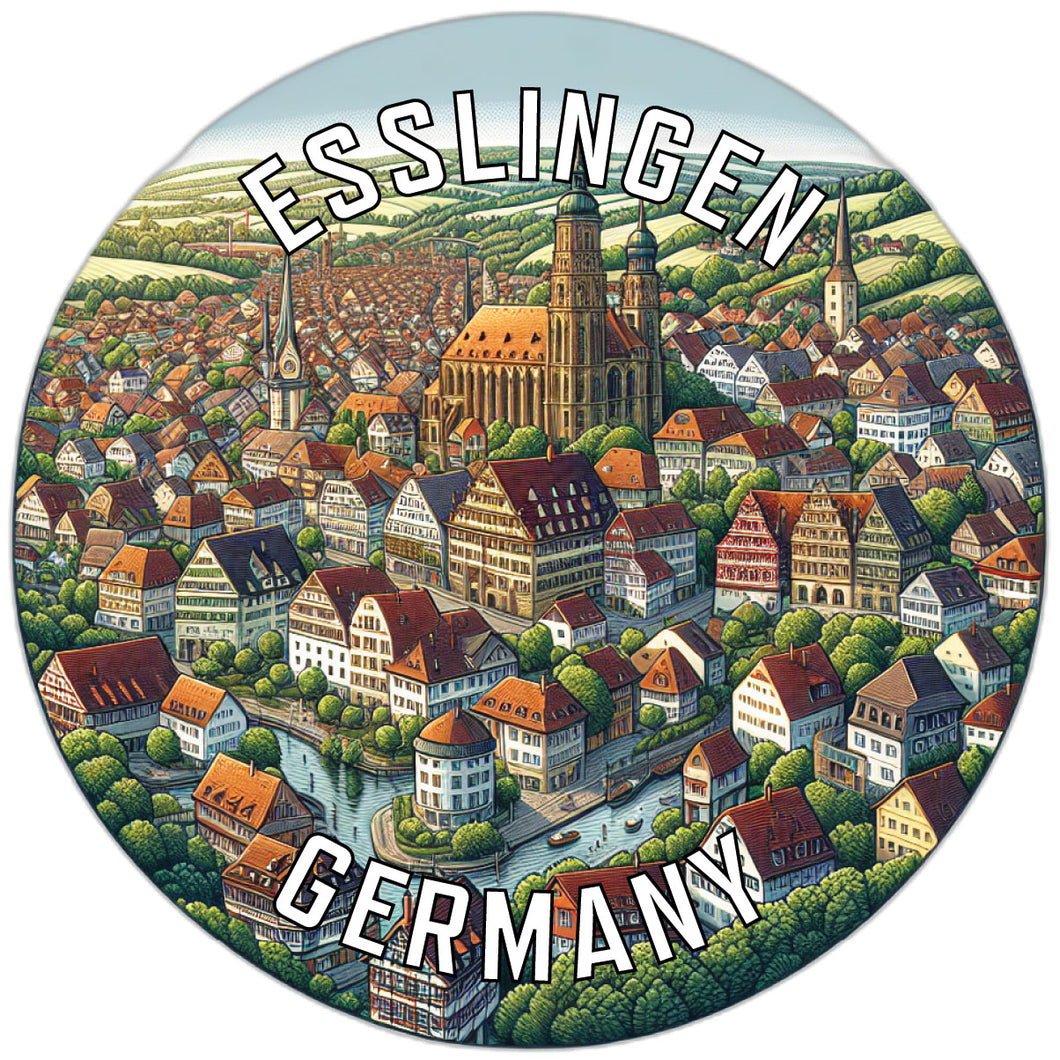 Esslingen Germany Souvenir Die Cut Flat Magnet 6-Inch