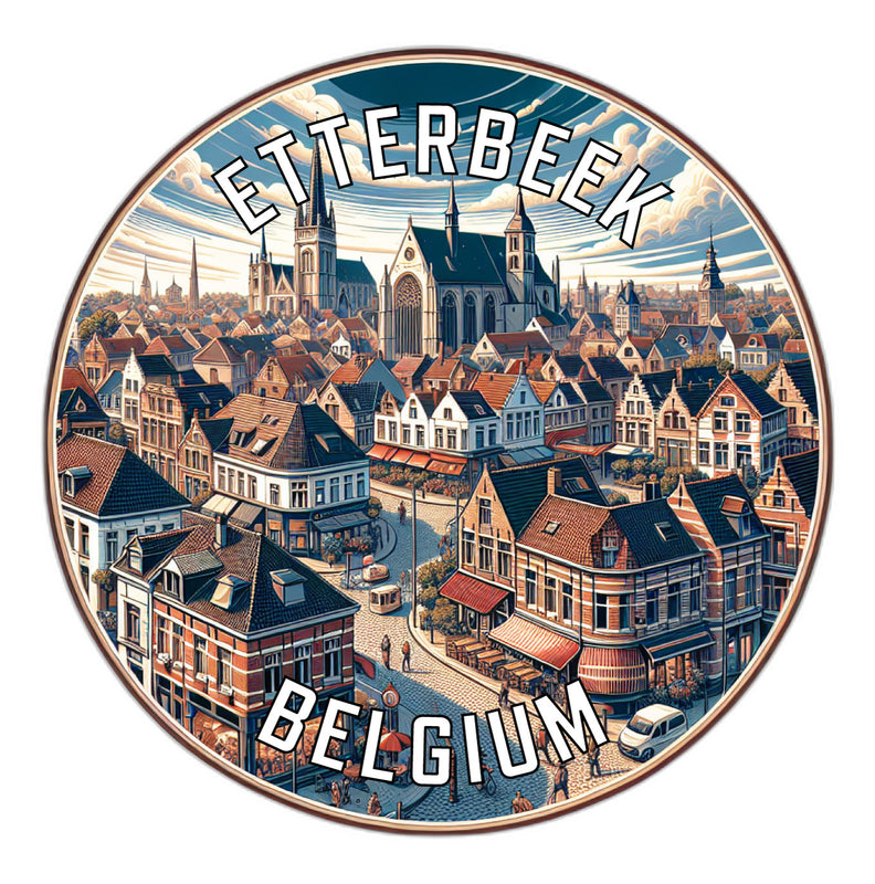 Etterbeek Belgium Souvenir Die Cut Flat Magnet 2-Inch