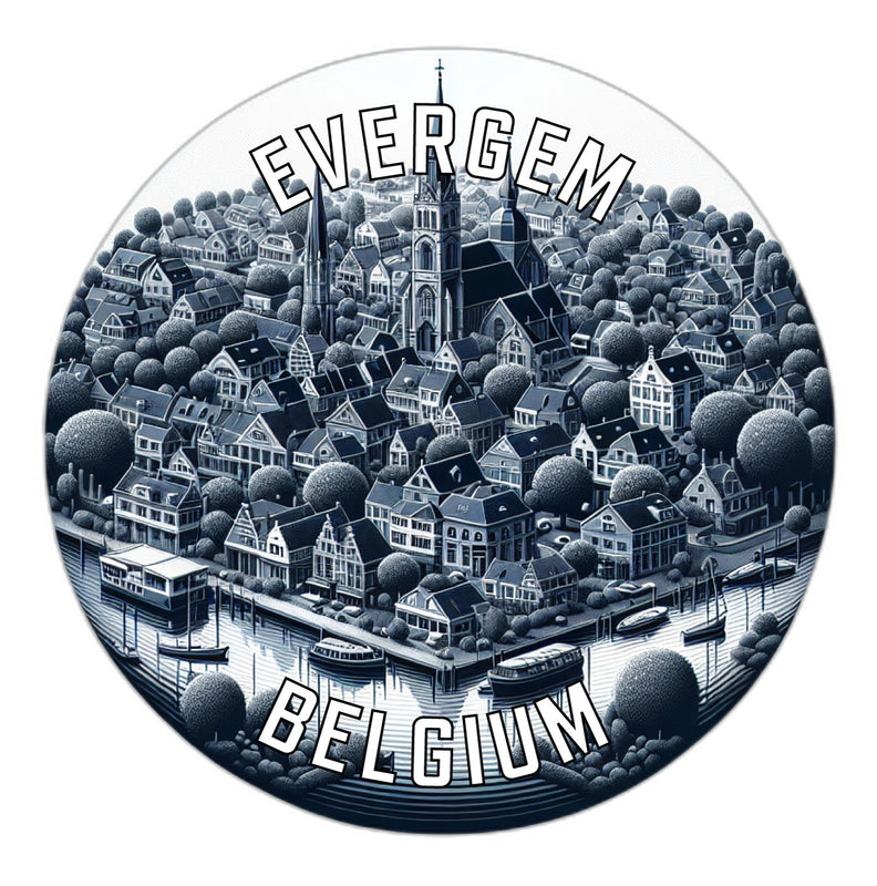 Evergem Belgium Souvenir Die Cut Flat Magnet 2-Inch