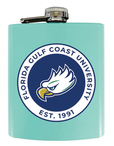 Florida Gulf Coast Eagles 7 oz Steel Flask Matte Finish Seafoam Officially Licensed Collegiate Product Single