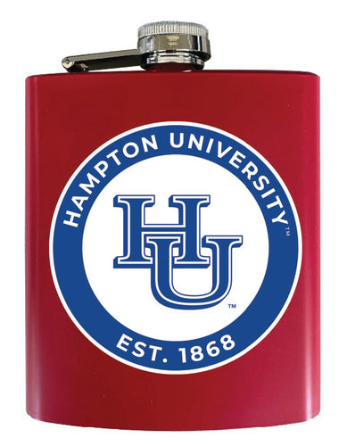 Hampton University 7 oz Steel Flask Matte Finish Red Officially Licensed Collegiate Product Single