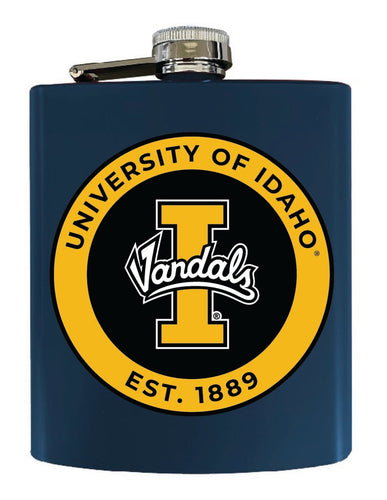 Idaho Vandals 7 oz Steel Flask Matte Finish Navy Officially Licensed Collegiate Product 4-Pack