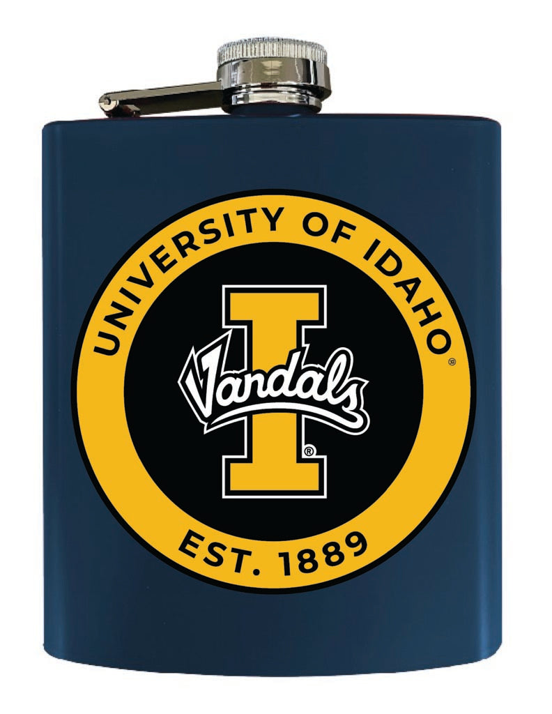 Idaho Vandals 7 oz Steel Flask Matte Finish Navy Officially Licensed Collegiate Product 4-Pack